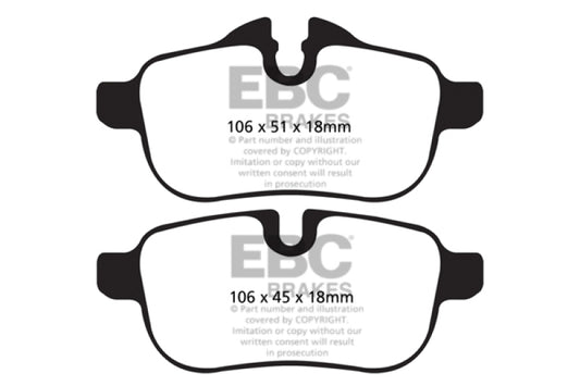 EBC 09+ BMW Z4 3.0 (E89) Yellowstuff Rear Brake Pads - Blais Performance Parts