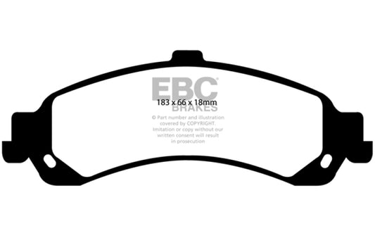 EBC 02 Cadillac Escalade 5.3 (PBR rear caliper) Yellowstuff Rear Brake Pads - Blais Performance Parts