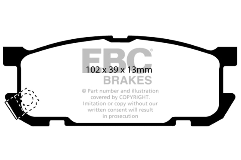 EBC 01-03 Mazda Miata MX5 1.8 (Sports Suspension) Yellowstuff Rear Brake Pads - Blais Performance Parts