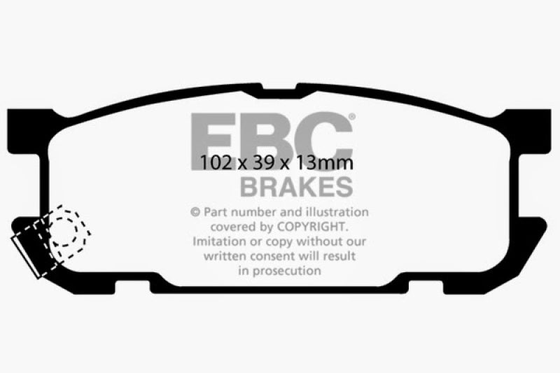 EBC 01-03 Mazda Miata MX5 1.8 (Sports Suspension) Yellowstuff Rear Brake Pads - Blais Performance Parts