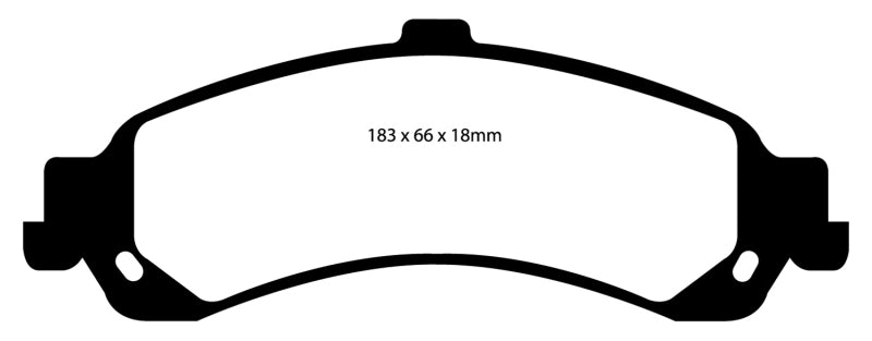 EBC 02 Cadillac Escalade 5.3 (PBR rear caliper) Yellowstuff Rear Brake Pads - Blais Performance Parts
