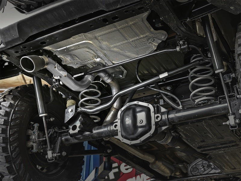 aFe MACH Force-Xp Axle-Back Exhaust System w/Black Tip 18-20 Jeep Wrangler L4-2.0T / V6-3.6L - Blais Performance Parts