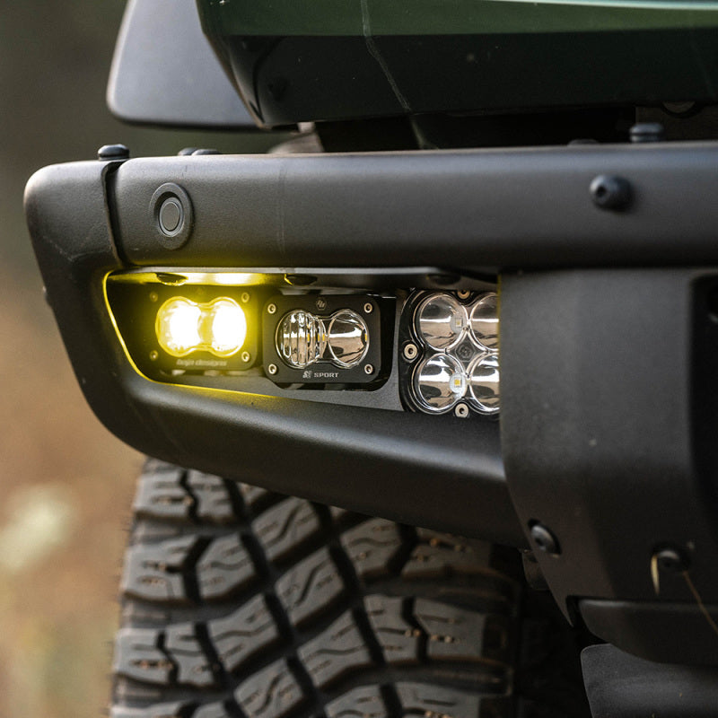 Baja Designs 21-22 Ford Bronco w/Steel Bumper S2 SAE Pro Fog Pocket Light Kit - Clear - Blais Performance Parts