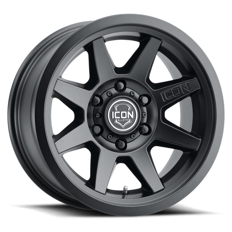 ICON Rebound 17x8.5 6x5.5 0mm Offset 4.75in BS 106.1mm Bore Satin Black Wheel - Blais Performance Parts