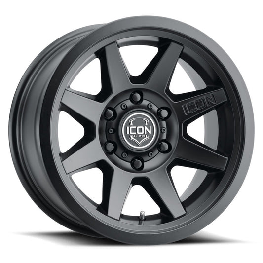 ICON Rebound 17x8.5 6x5.5 0mm Offset 4.75in BS 106.1mm Bore Satin Black Wheel - Blais Performance Parts