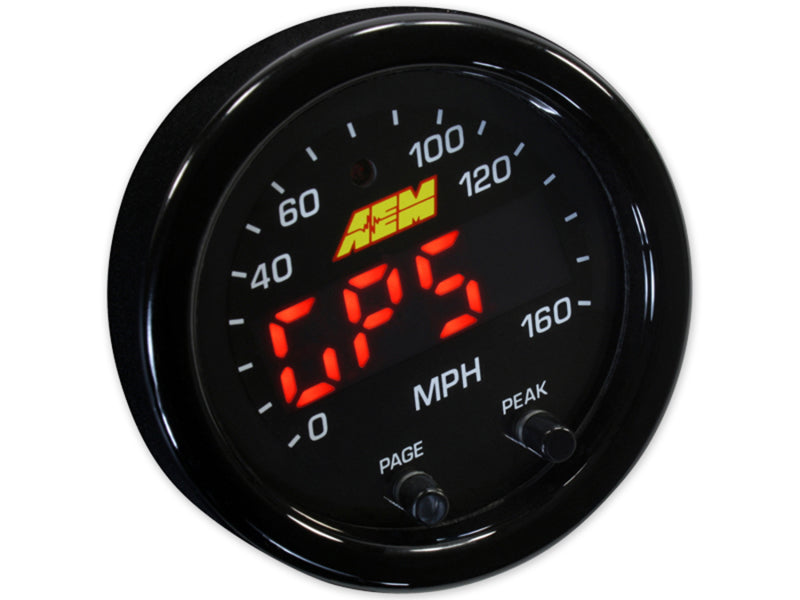 AEM X-Series 0-160 MPH Black Bezel w/ Black Face GPS Speedometer Gauge - Blais Performance Parts