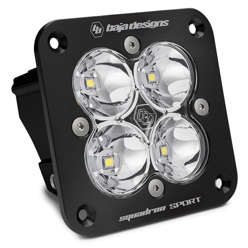 Baja Designs Squadron Sport Work/Scene Pattern Black Flush Mount LED Light Pod - Clear - Blais Performance Parts