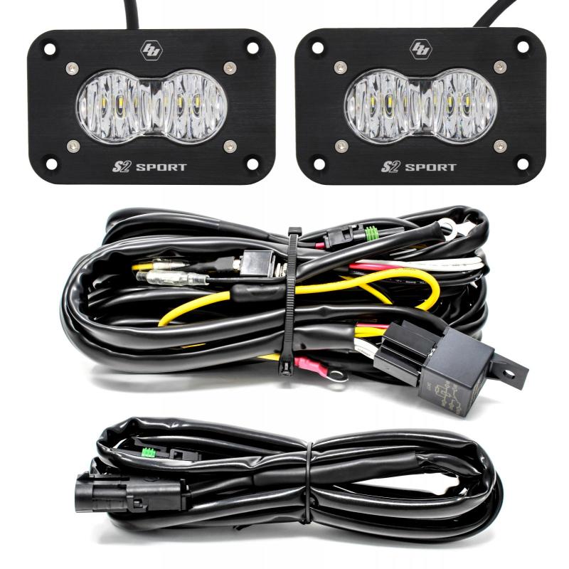 Baja Designs S2 Sport Flush Mount Work/Scene Pattern LED Work Light - Clear - Blais Performance Parts