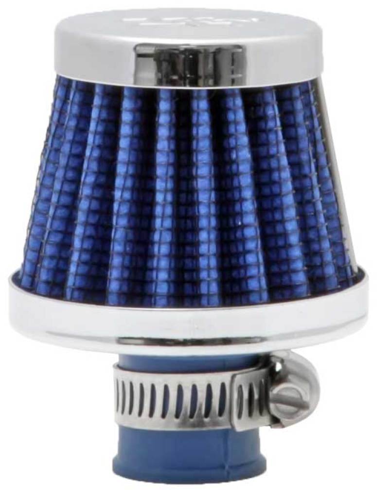 K&N 2in Base OD x .375in Flange ID x 1.75in H Rubber Base Crankcase Vent Filter - Blue - Blais Performance Parts
