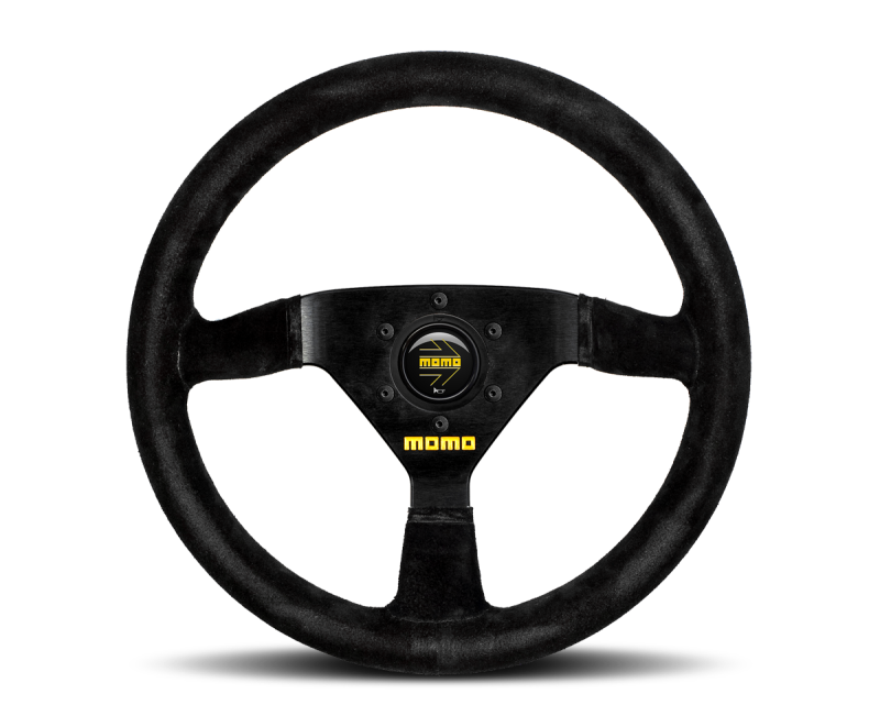 Momo MOD69 Steering Wheel 350 mm - Black Suede/Black Spokes - Blais Performance Parts