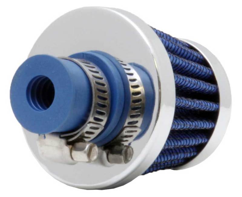 K&N 2in Base OD x .375in Flange ID x 1.75in H Rubber Base Crankcase Vent Filter - Blue - Blais Performance Parts