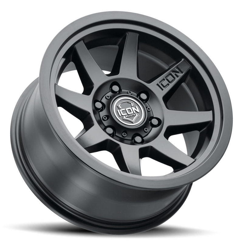 ICON Rebound 17x8.5 6x5.5 0mm Offset 4.75in BS 106.1mm Bore Satin Black Wheel - Blais Performance Parts