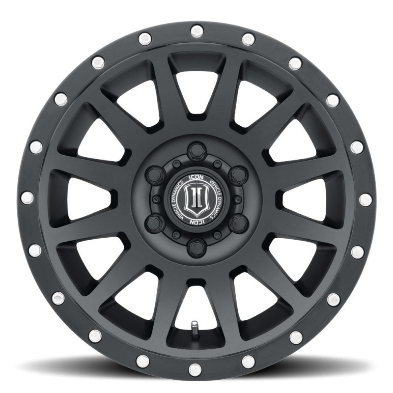 ICON Compression 18x9 6x5.5 0mm Offset 5in BS Satin Black Wheel - Blais Performance Parts