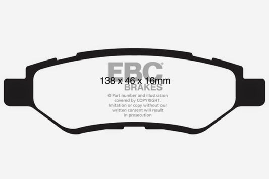 EBC 08-13 Cadillac CTS 3.0 Redstuff Rear Brake Pads - Blais Performance Parts