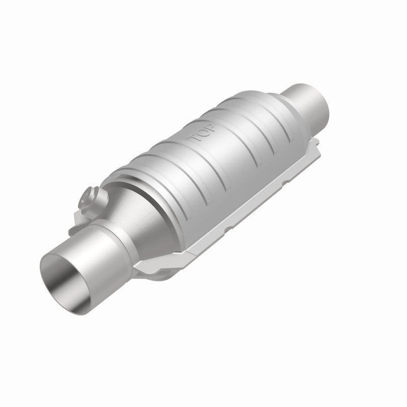 MagnaFlow Conv Univ 2.25in Inlet/Outlet Center/Center Round 11in Body L x 5.125in W x 15in Overall L - Blais Performance Parts