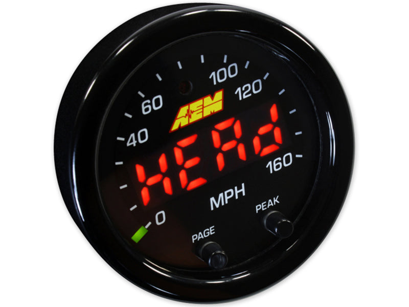 AEM X-Series 0-160 MPH Black Bezel w/ Black Face GPS Speedometer Gauge - Blais Performance Parts