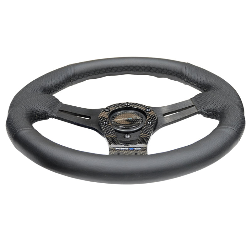 NRG Reinforced Steering Wheel (320mm) w/Carbon Center Spoke - Blais Performance Parts
