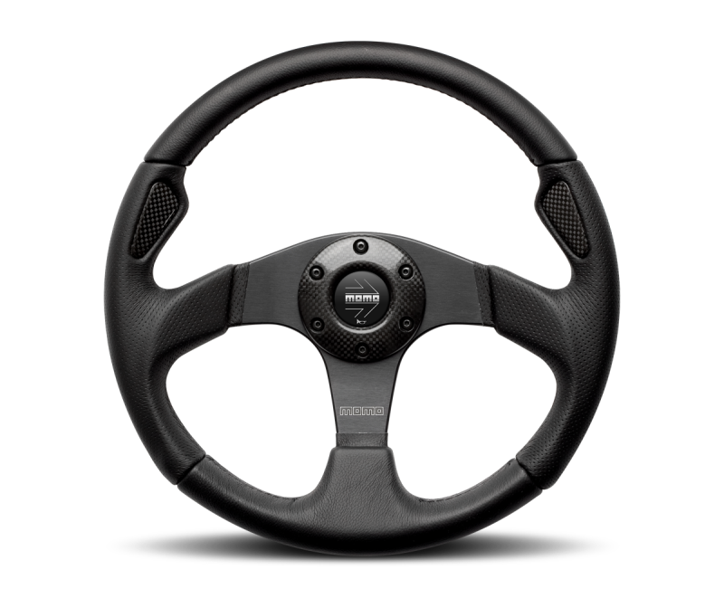 Momo Jet Steering Wheel 350 mm - Black AirLeather/Black Spokes - Blais Performance Parts