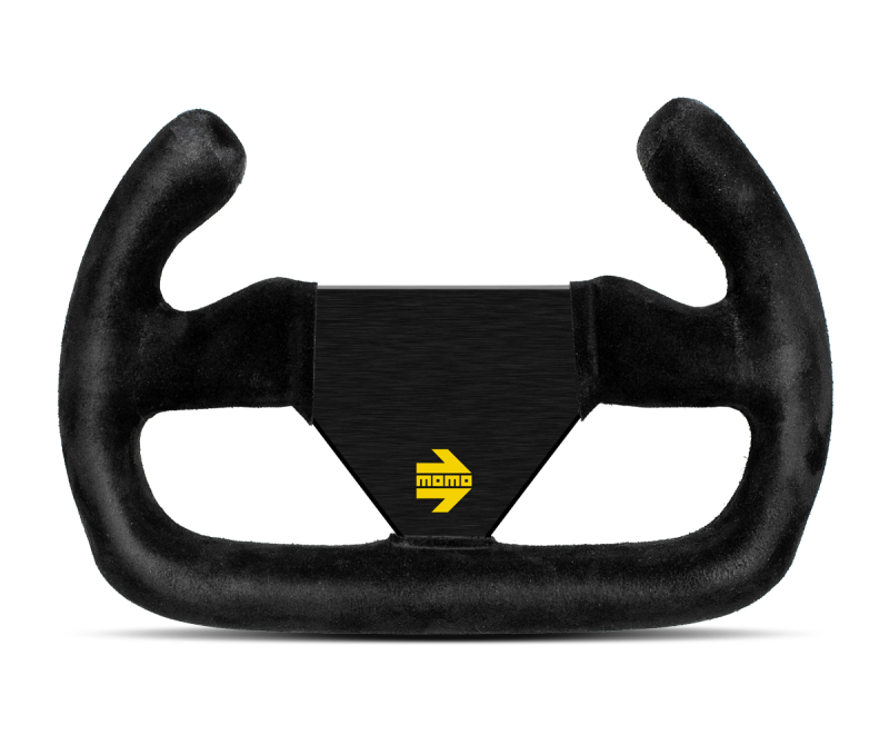 Momo MOD12/C Steering Wheel 250 mm - Black Suede/Black Spokes - Blais Performance Parts