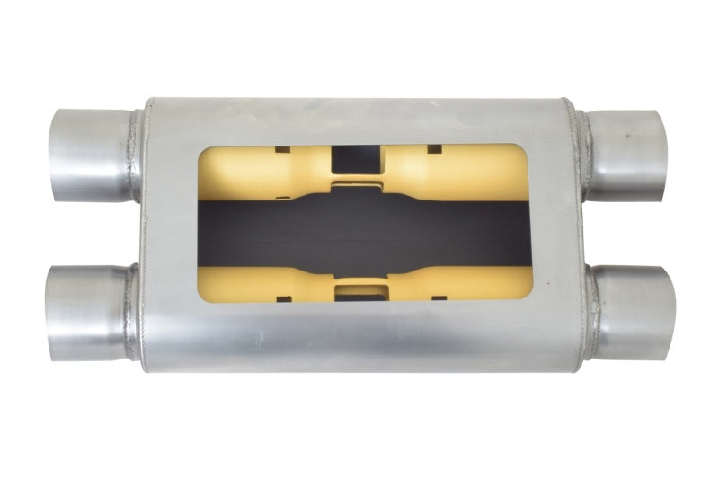 Gibson MWA Superflow Dual/Dual Oval Muffler - 4x9x14in/3in Inlet/3in Outlet - Stainless - Blais Performance Parts
