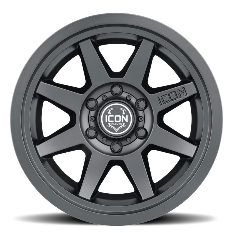 ICON Rebound 17x8.5 6x5.5 0mm Offset 4.75in BS 106.1mm Bore Satin Black Wheel - Blais Performance Parts