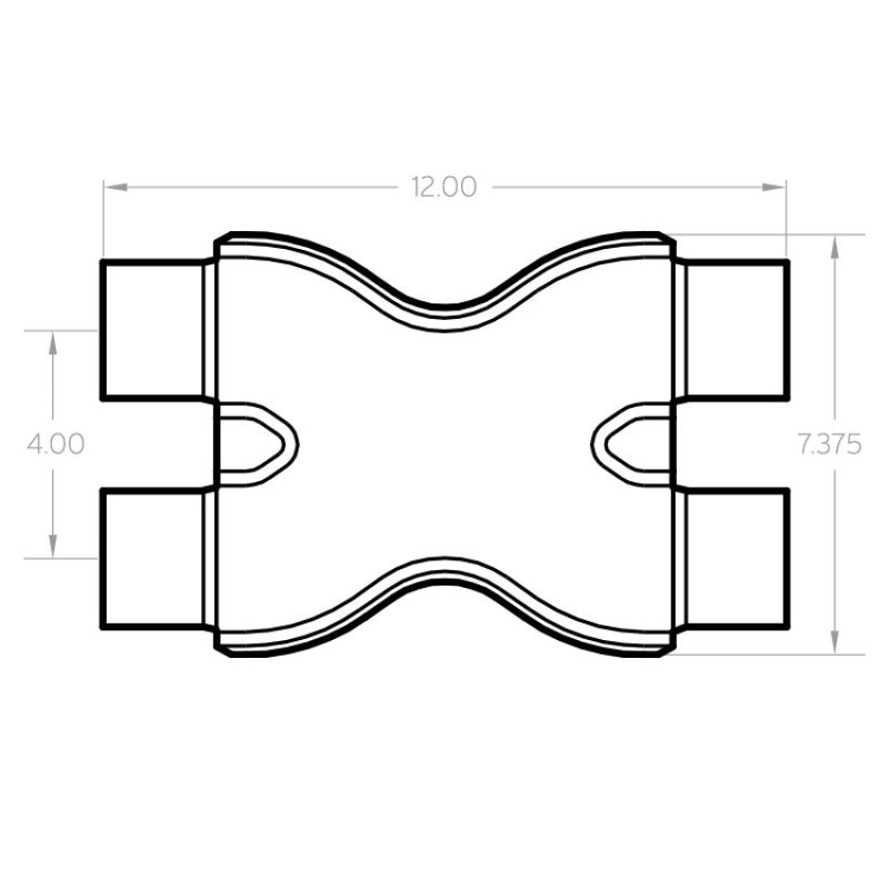 MagnaFlow Smooth Trans X 2.25/2.25 X 12 SS - Blais Performance Parts