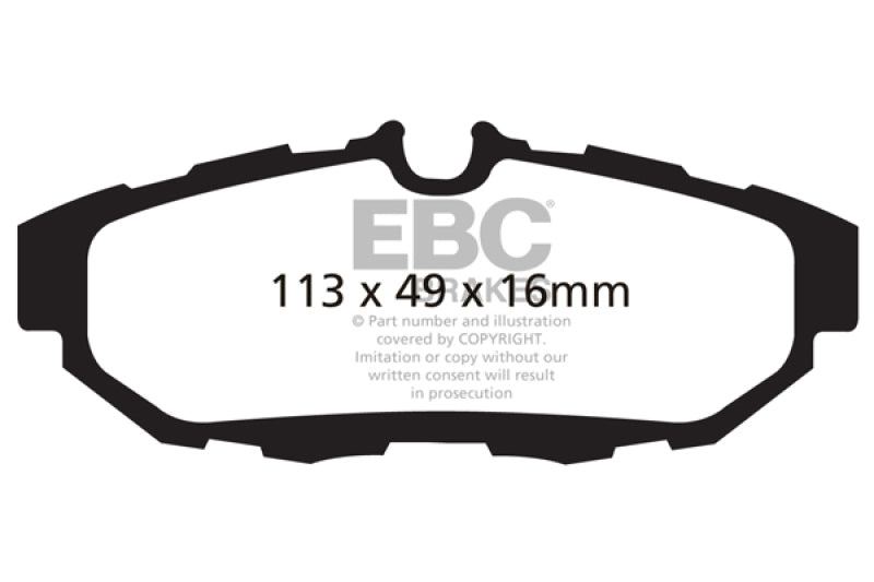 EBC 10-14 Ford Mustang 3.7 Yellowstuff Rear Brake Pads - Blais Performance Parts