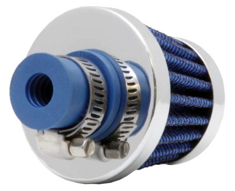 K&N 2in Base OD x .375in Flange ID x 1.75in H Rubber Base Crankcase Vent Filter - Blue - Blais Performance Parts
