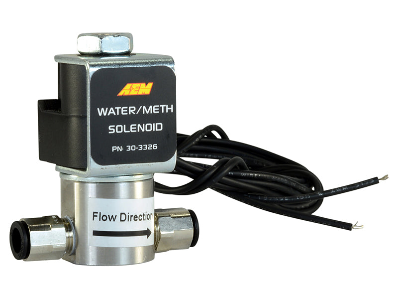 AEM Water/Methanol Injection System - High-Flow Low-Current WMI Solenoid - 200PSI 1/8in-27NPT In/Out - Blais Performance Parts