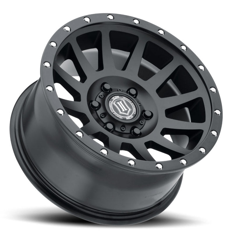 ICON Compression 18x9 6x5.5 0mm Offset 5in BS Satin Black Wheel - Blais Performance Parts