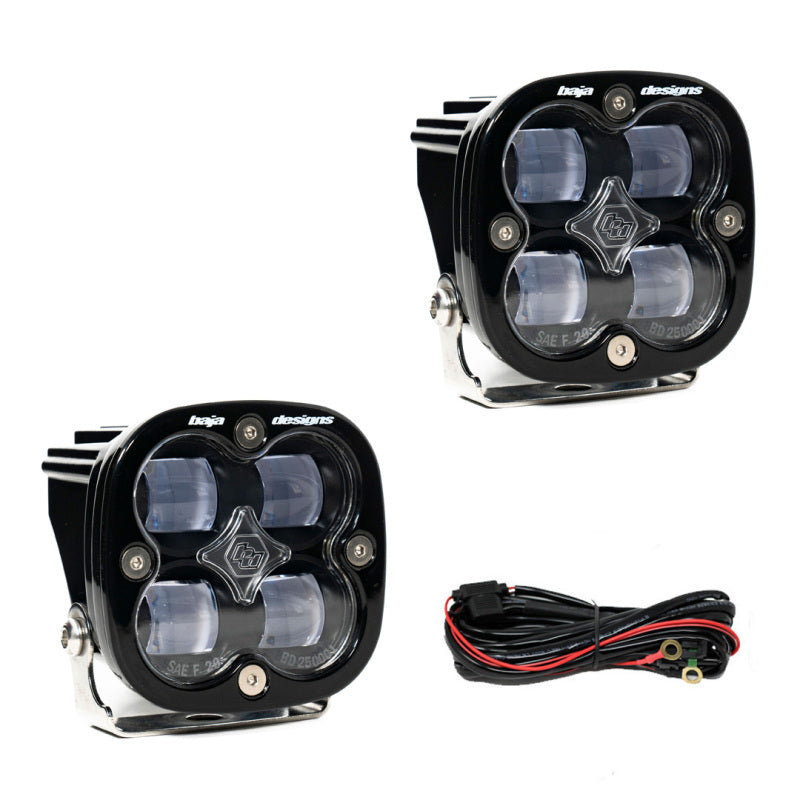 Baja Designs Squadron SAE LED Auxiliary Light Pod Pair - Clear - Blais Performance Parts