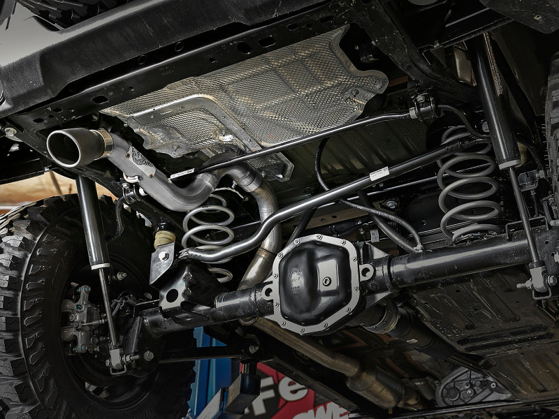 aFe MACH Force-Xp Axle-Back Exhaust System w/Black Tip 18-20 Jeep Wrangler L4-2.0T / V6-3.6L - Blais Performance Parts