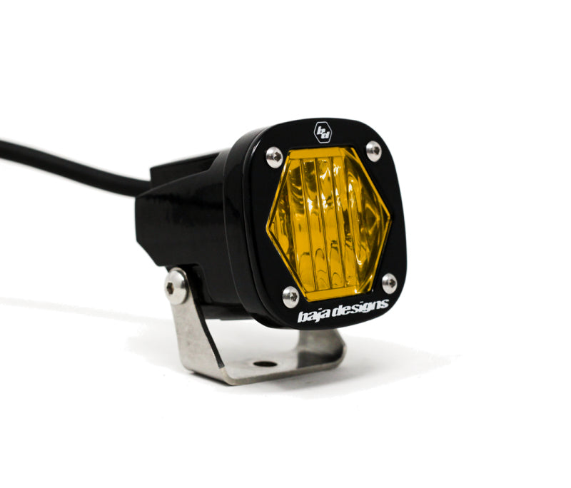 Baja Designs S1 Amber Wide Cornering LED Light w/ Mounting Bracket Single - Blais Performance Parts