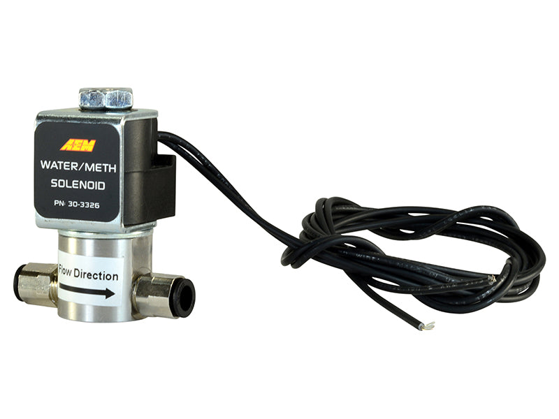 AEM Water/Methanol Injection System - High-Flow Low-Current WMI Solenoid - 200PSI 1/8in-27NPT In/Out - Blais Performance Parts