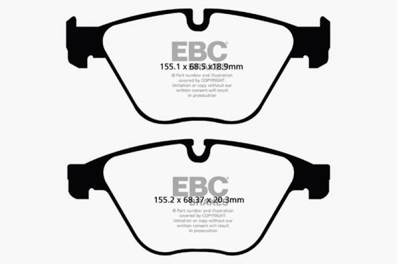 EBC 10+ BMW 535i 3.0 Turbo (F10) Yellowstuff Front Brake Pads - Blais Performance Parts