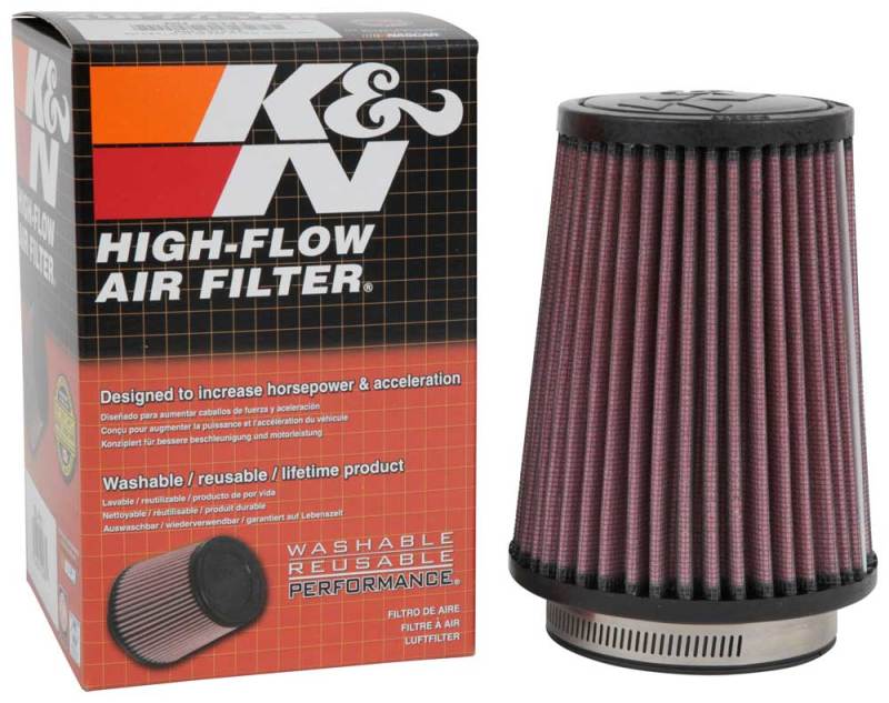 K&N Filter Universal Rubber Filter 3 Flange 4 1/2 Base inch 3 1/2 inch Top 5 3/4 inch Height - Blais Performance Parts