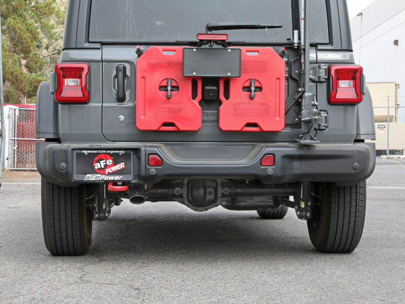 aFe MACH Force-Xp Axle-Back Exhaust System w/Black Tip 18-20 Jeep Wrangler L4-2.0T / V6-3.6L - Blais Performance Parts