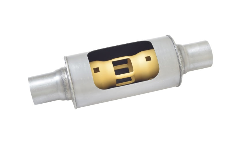 Gibson MWA Superflow Center/Center Round Muffler - 5x10in/3in Inlet/3in Outlet - Stainless - Blais Performance Parts