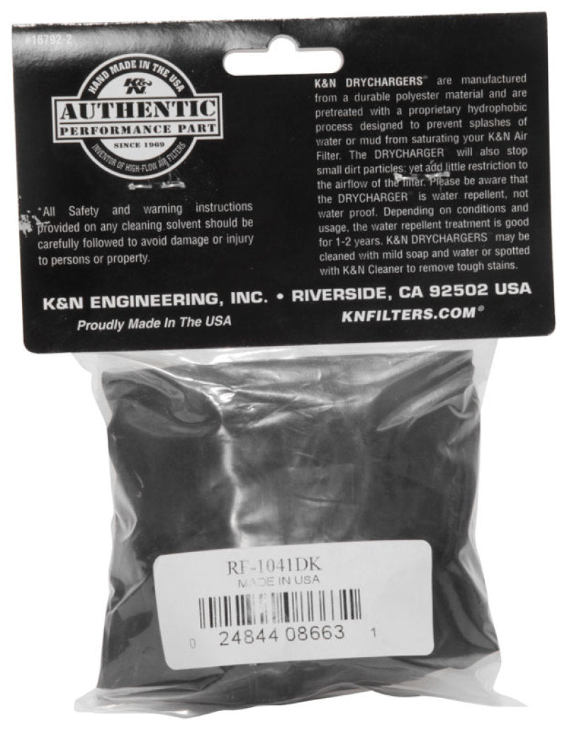 K&N Black Drycharger Round Tapered Custom Air Filter Wrap - Blais Performance Parts