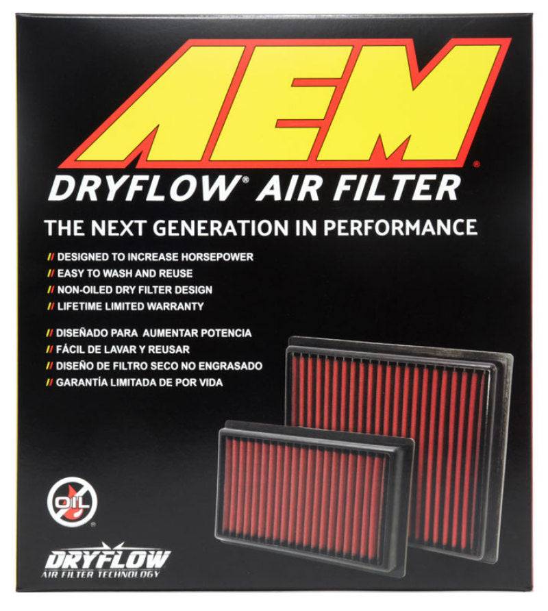 AEM 07-10 Impreza / 08-10 Forester 8.75in O/S L x 8.563in O/S W x 2.438in H DryFlow Air Filter - Blais Performance Parts