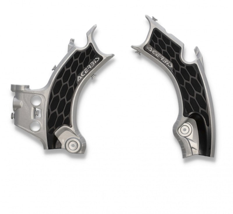 Acerbis 21+ Honda CRF250R/250RX/CRF450R/RX/ CRF450R-S Frame Guards- X-Grip - Silver/Black - Blais Performance Parts