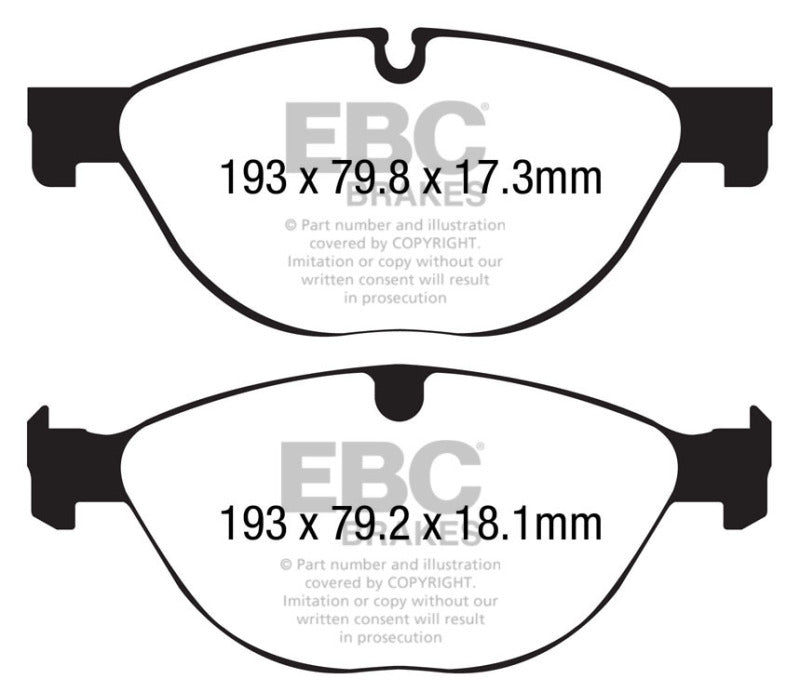 EBC 13+ Jaguar F-Type (Cast Iron Only) 3.0 Supercharged (380) Perf Pkg Redstuff Front Brake Pads - Blais Performance Parts