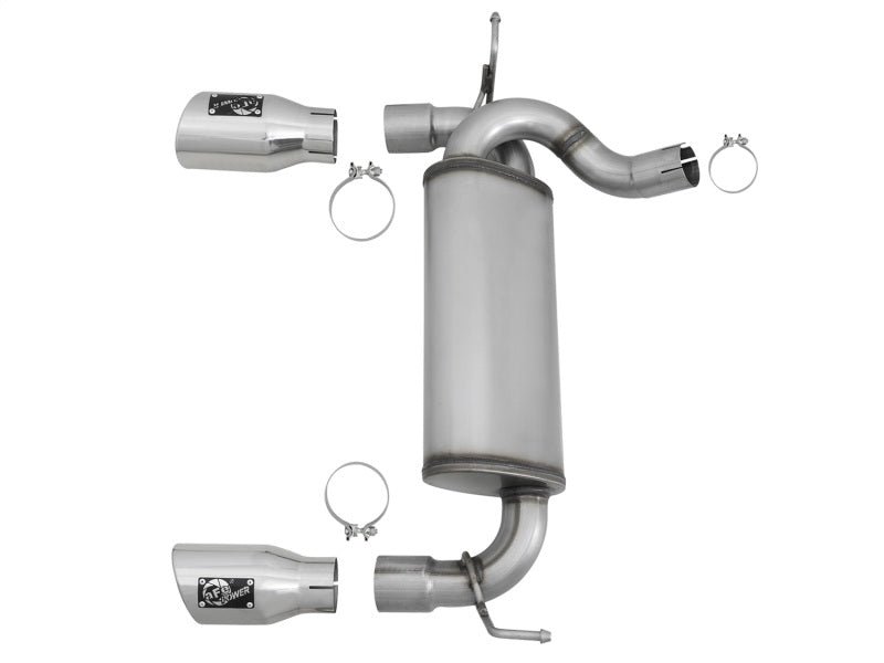 aFe Rebel Series 2.5in 409 SS Axle-Back Exhaust w/Polished Tips 07+ Jeep Wrangler (JK) V6 3.6L/3.8L - Blais Performance Parts