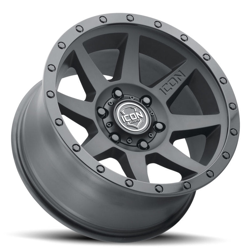 ICON Rebound 18x9 6x5.5 0mm Offset 5in BS 106.1mm Bore Double Black Wheel - Blais Performance Parts