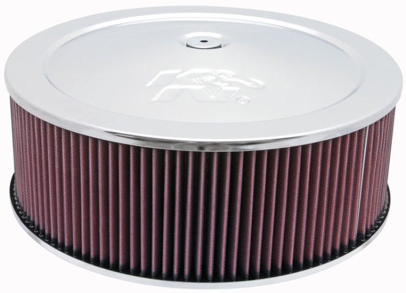 K&N Round Air Filter Assembly 5.25in ID / 5in Height / 5.125in Neck Flange / 1 1/4in Drop Base - Blais Performance Parts