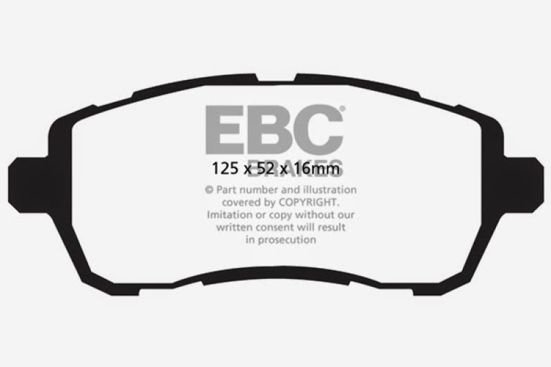 EBC 10+ Ford Fiesta 1.6 (FOR NON-ST/NON-TURBO) Greenstuff Front Brake Pads - Blais Performance Parts