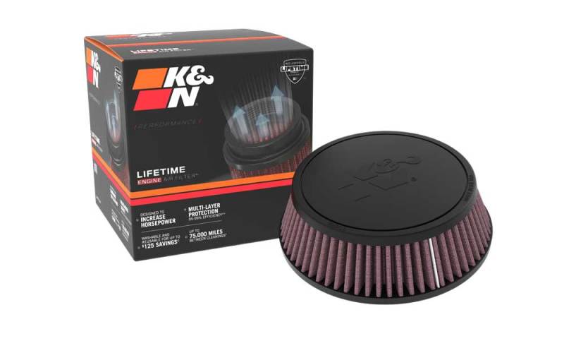 K&N Universal Rubber Filter 0.75in FLG 4.0625in OD 2.1875in Height - Blais Performance Parts