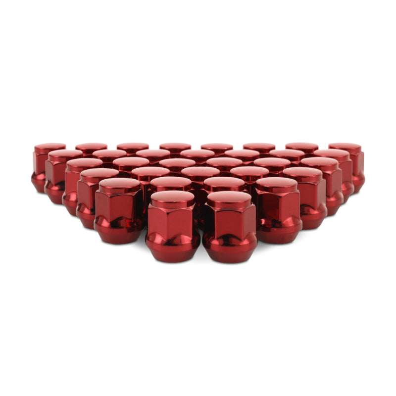 Mishimoto Steel Acorn Lug Nuts M14 x 1.5 - 32pc Set - Red - Blais Performance Parts