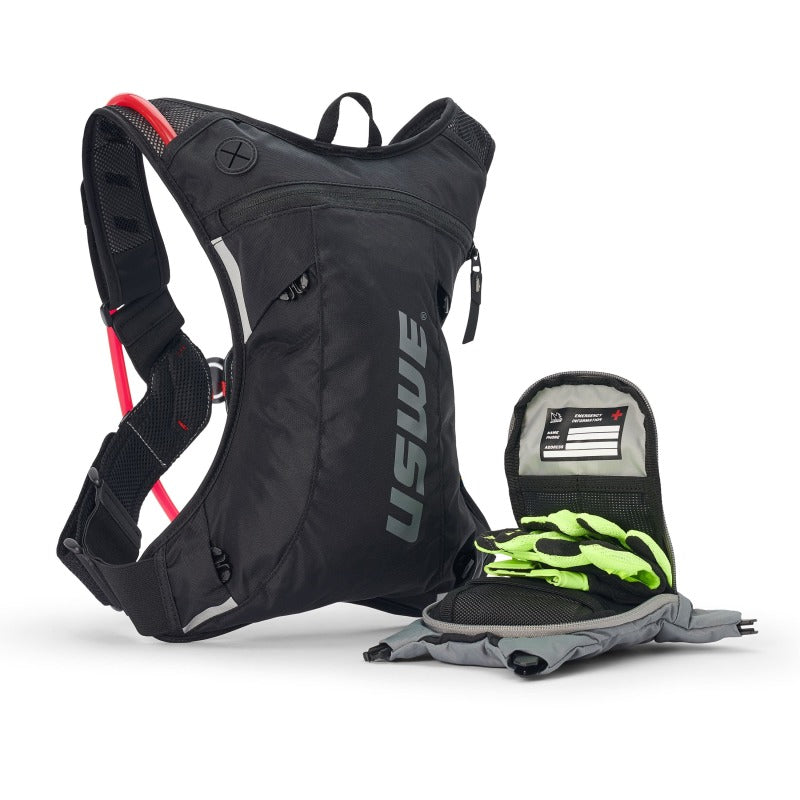 USWE Moto Hydro Hydration Pack 3L - Carbon Black/Grey - Blais Performance Parts