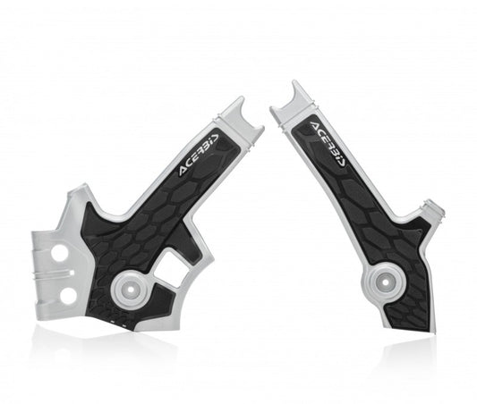 Acerbis 96+ Suzuki DR650 Frame Guards- X-Grip - Gray/Black - Blais Performance Parts